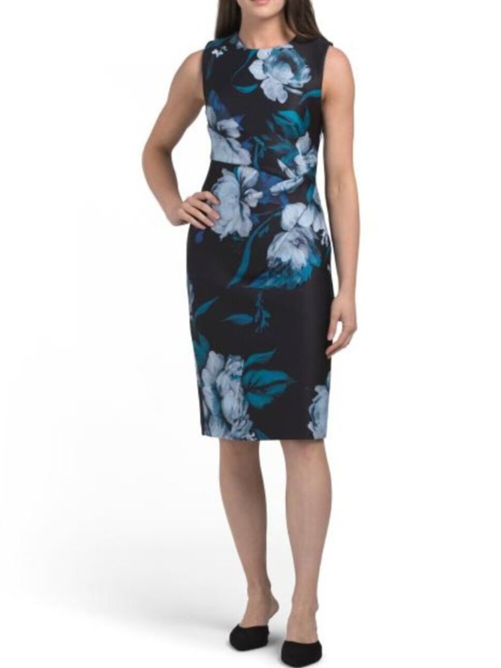 CALVIN KLEIN Scuba Floral Sheath Dress